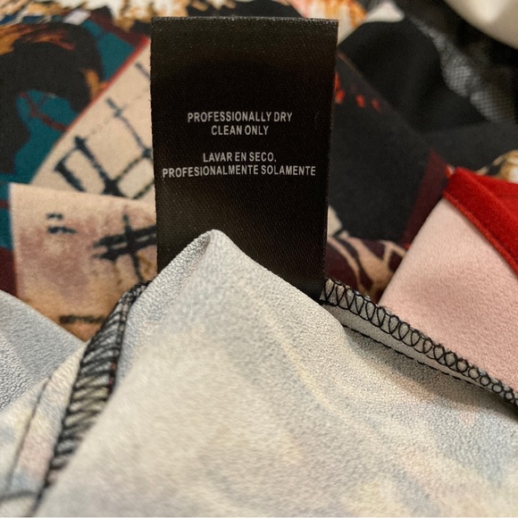 Nicole Miller Bell Sleeve Mock Neck Floral Print Dress - Size 12 - Picture 13 of 14